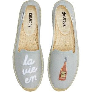 NEW Soludos La Vie En Rose’ Smoking Slipper Espadrilles